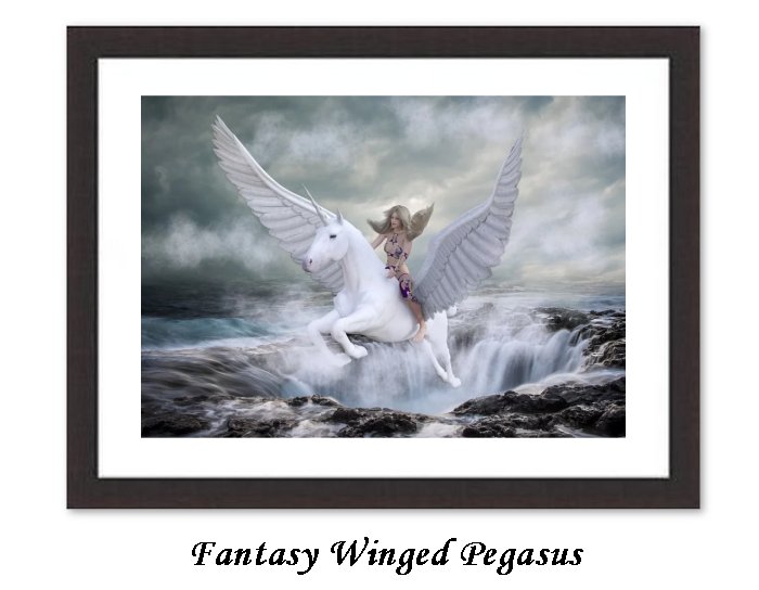 Fantasy Winged Pegasus Framed Print